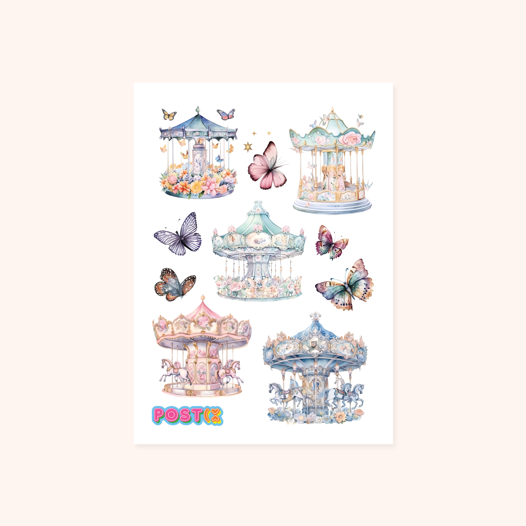 Carousel Dreams A6 Washi Sticker Sheet