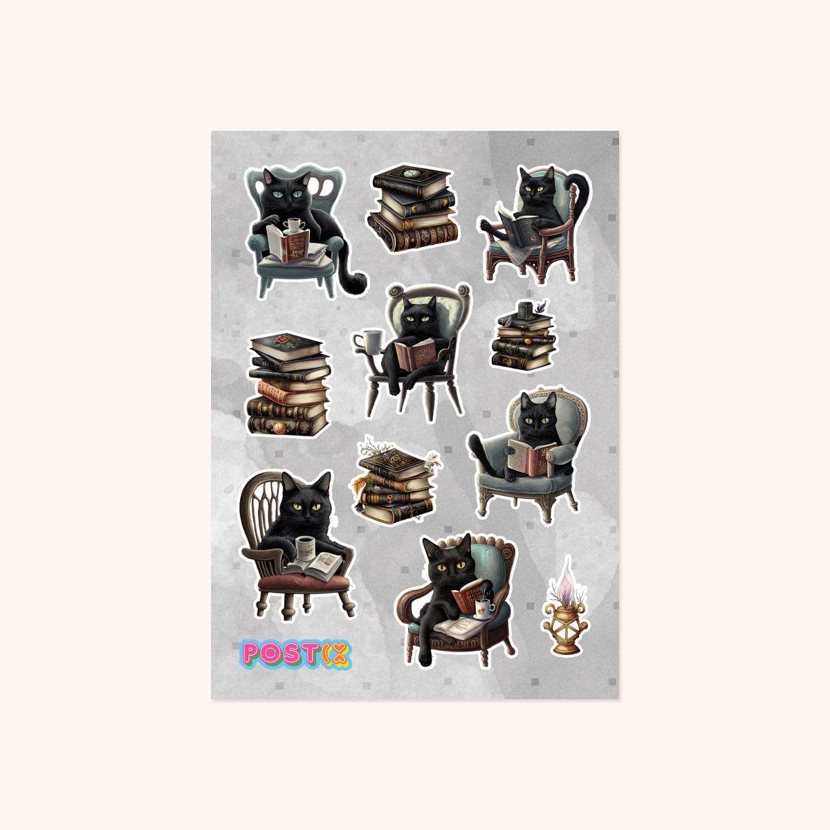 Judgey Black Cats A6 Washi Sticker Sheet