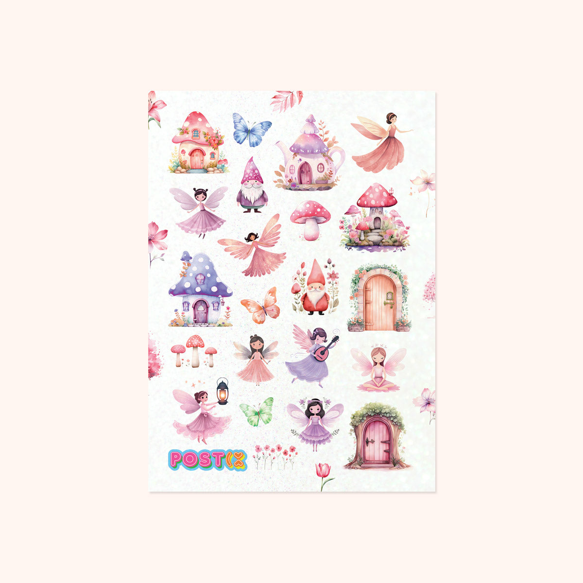 Pixie Garden A6 Glitter Sticker Sheet