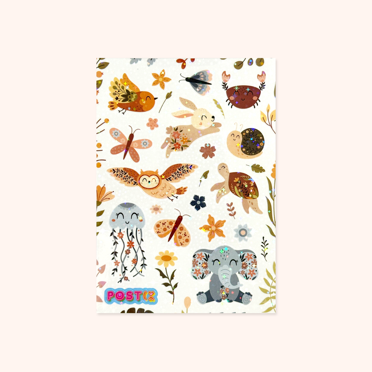 Sweet Springtime Animals A6 Hologram Sticker Sheet