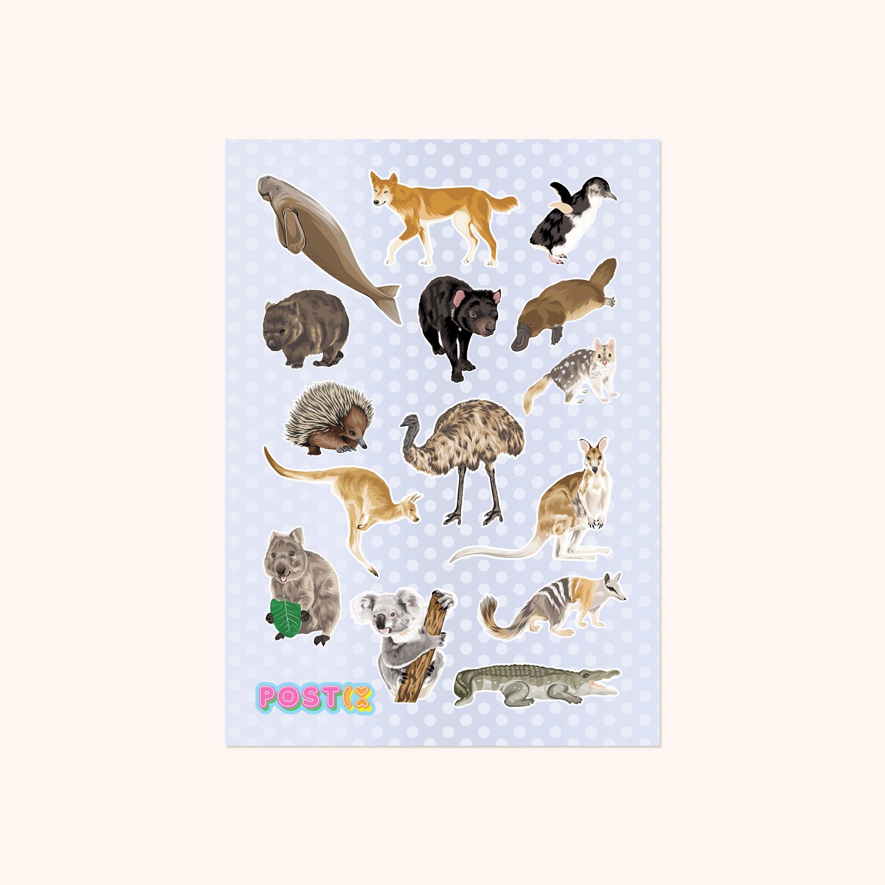 Aussie Animals A6 Washi Sticker Sheet