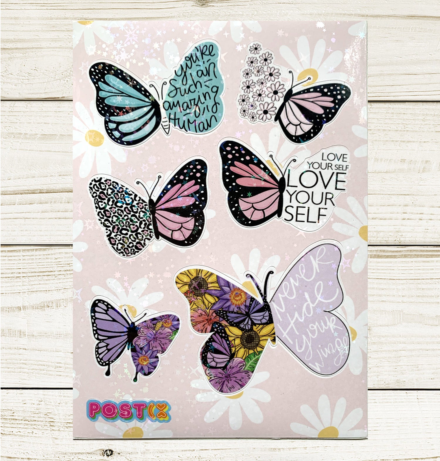 Blooming Butterflies A6 Hologram Sticker Sheet