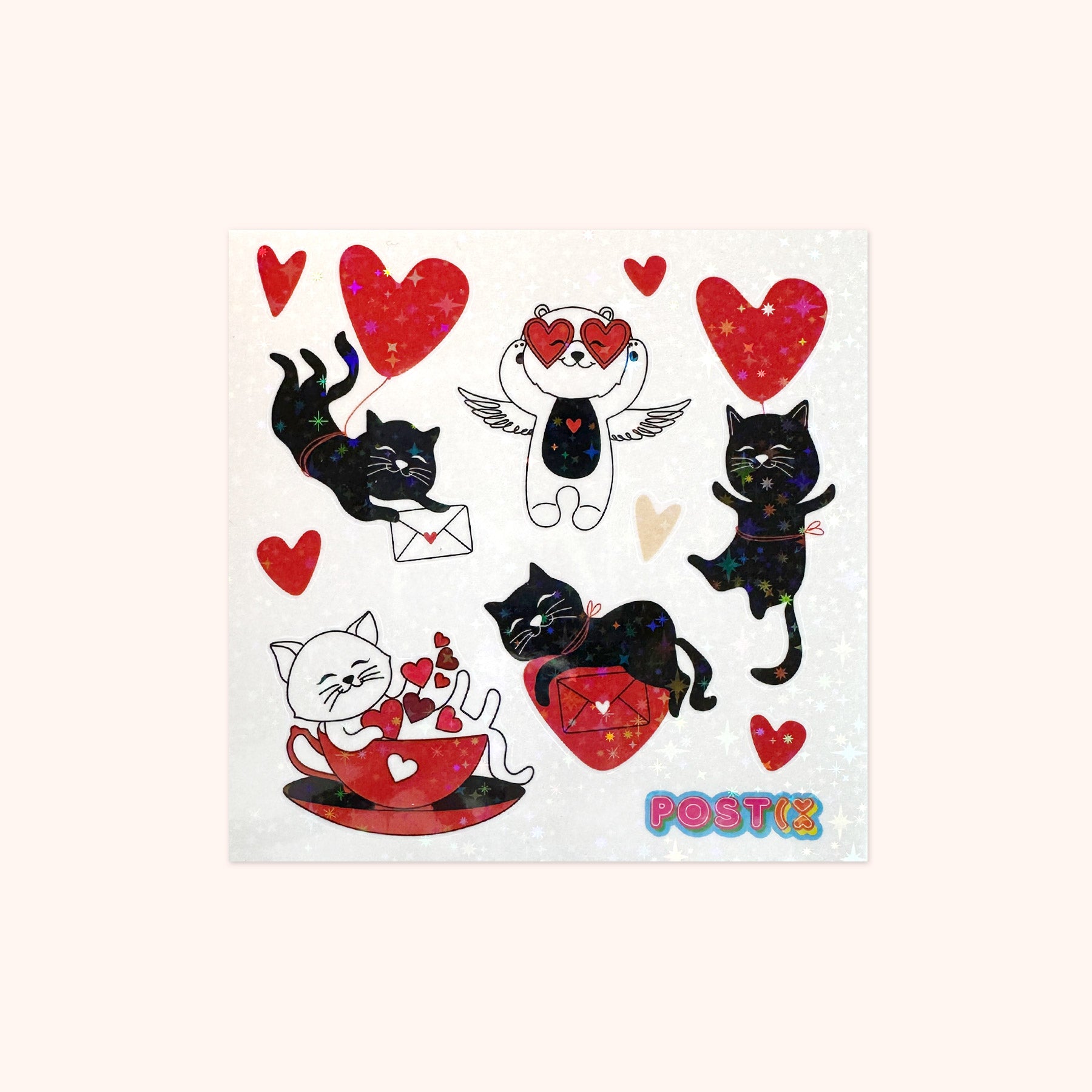 Cats Knead Love Square Hologram Sticker Sheet