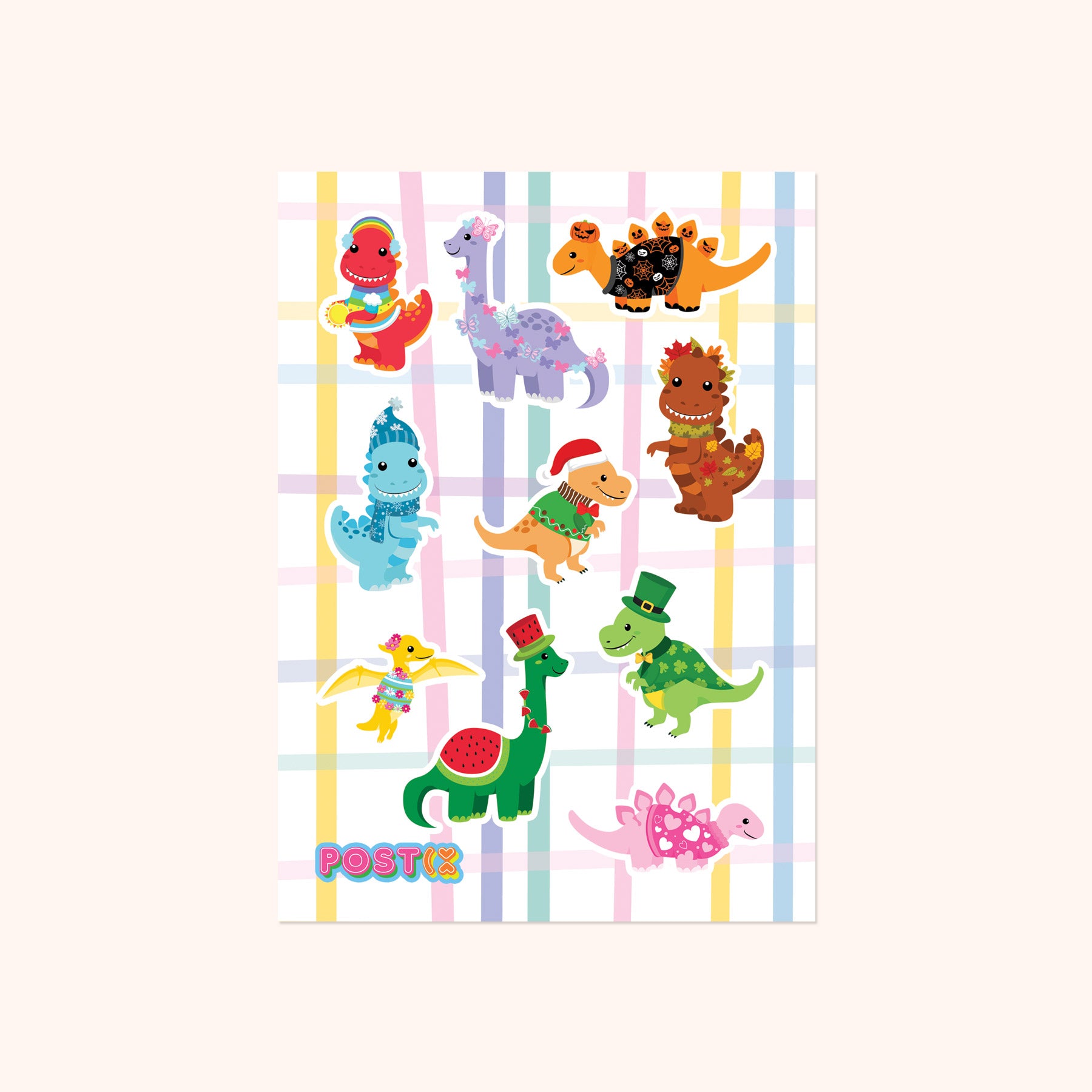 Dino Days A6 Sticker Sheet