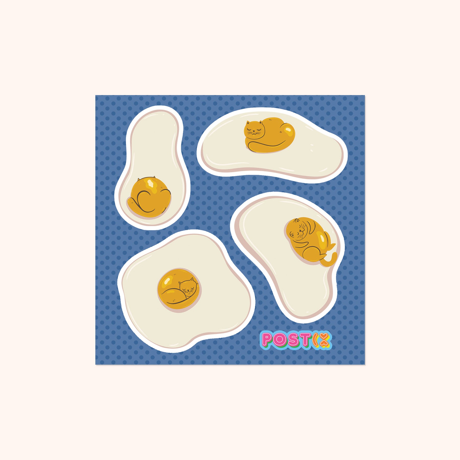 Eggcellent Cats Square Sticker Sheet
