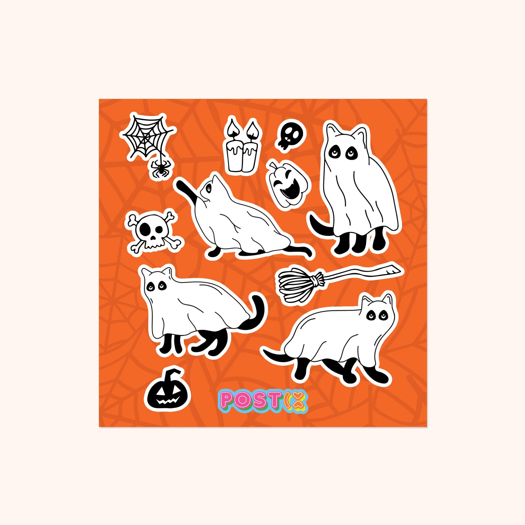 Scaredy Cats Square Sticker Sheet