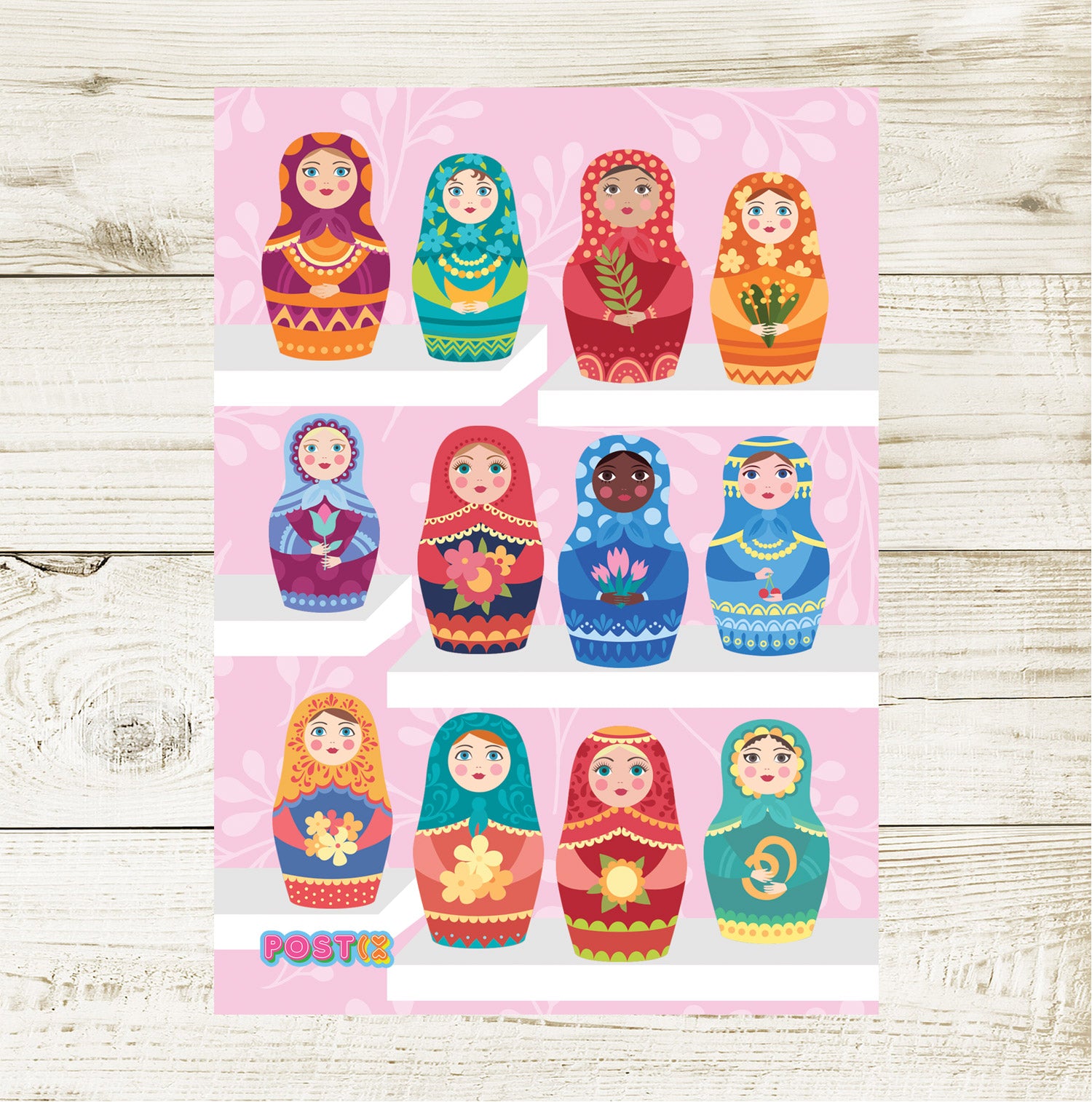 Matryoshka Dolls A6 Sticker Sheet