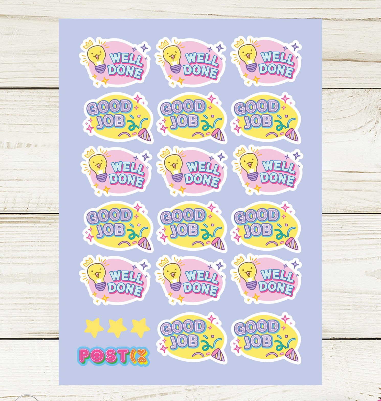 Motivational Stickers Bright, Sticker Paper Templates