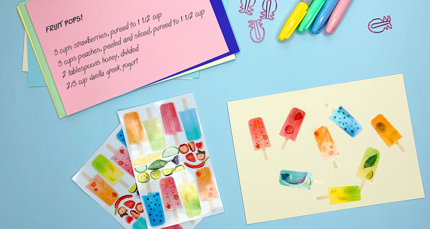 Create delicious fruit pops with stickers!