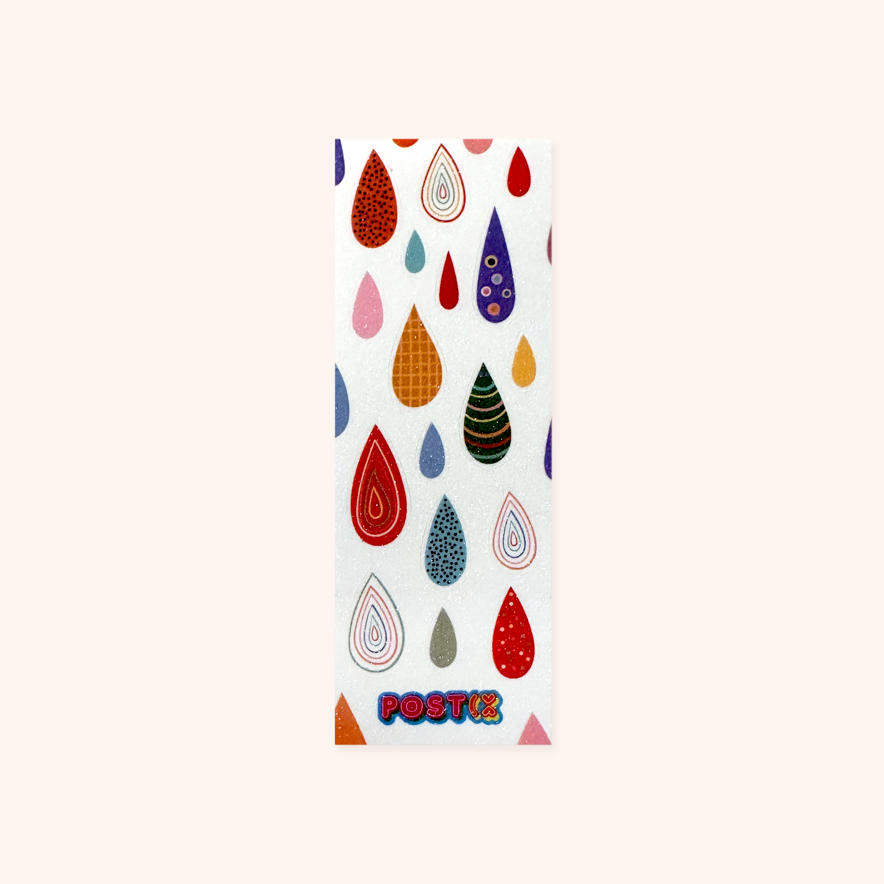 Abstract Raindrops Strip Glitter Sticker Sheet