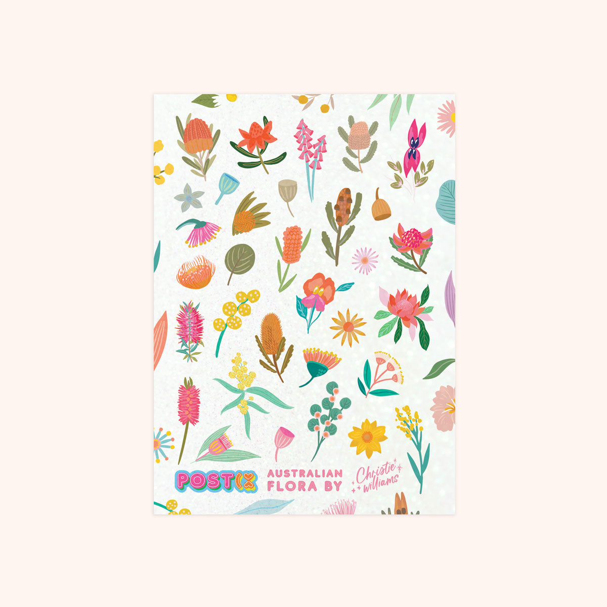 Aussie Flora A6 Glitter Sticker Sheet