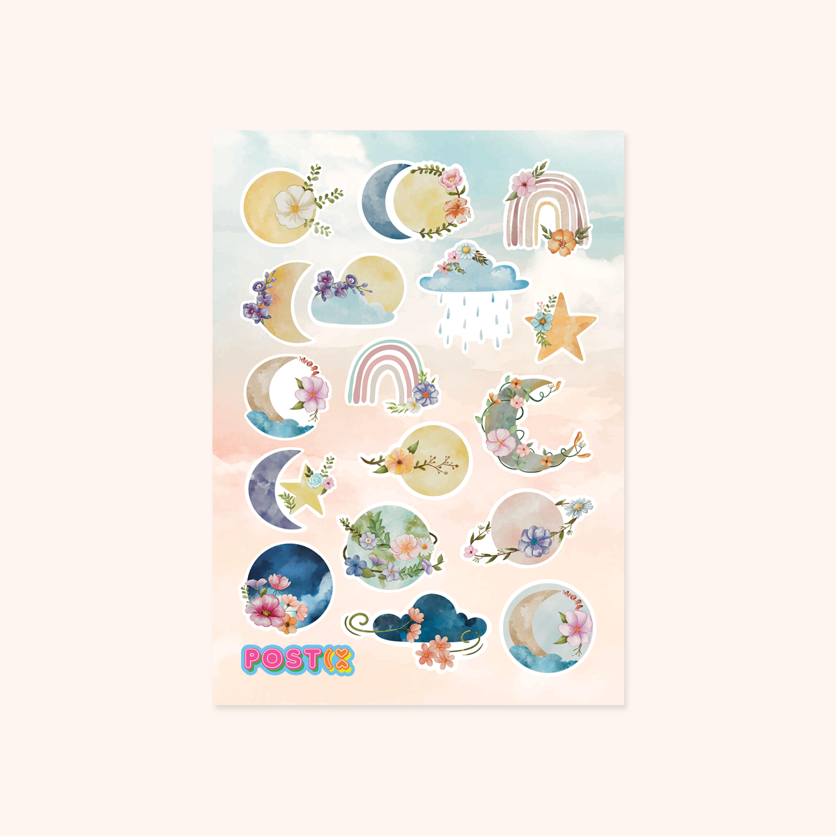 Boho Sky A6 Washi Sticker Sheet