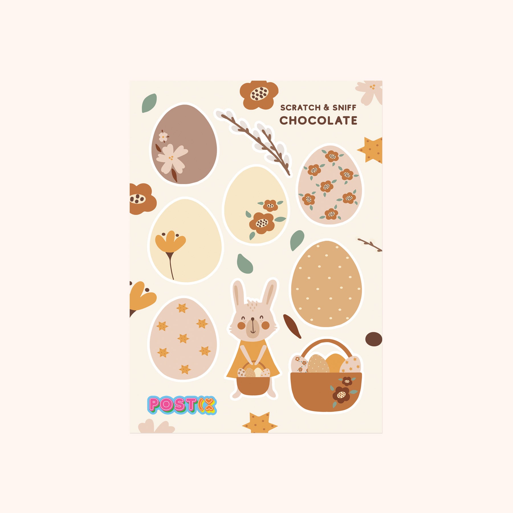 Chocolate Eggs A6 Scratch and Sniff Sticker Sheet
