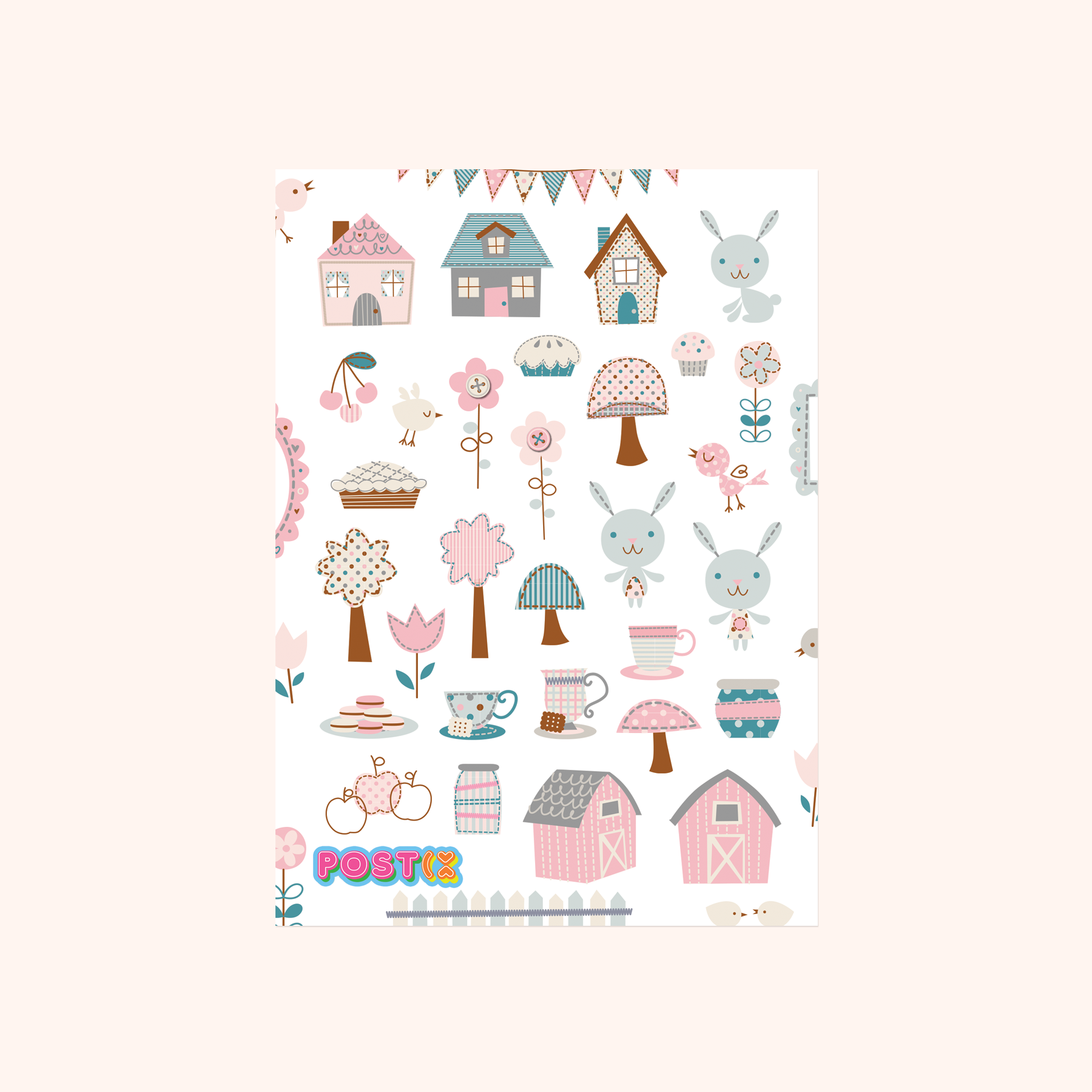 Cottages in the Country A6 Sticker Sheet