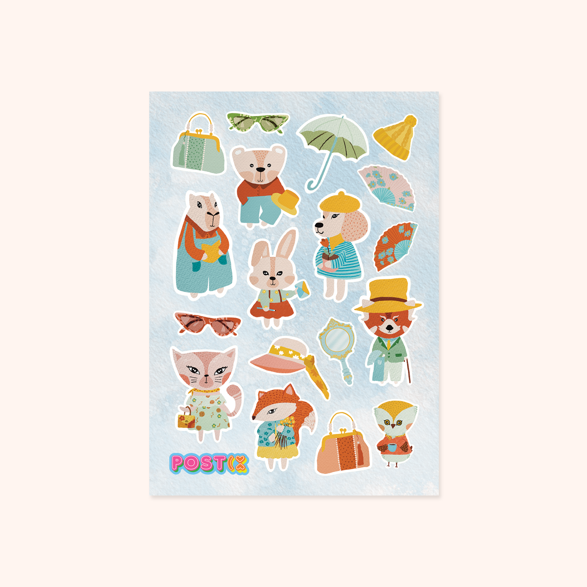 Dapper Animals A6 Paper Sticker Sheet