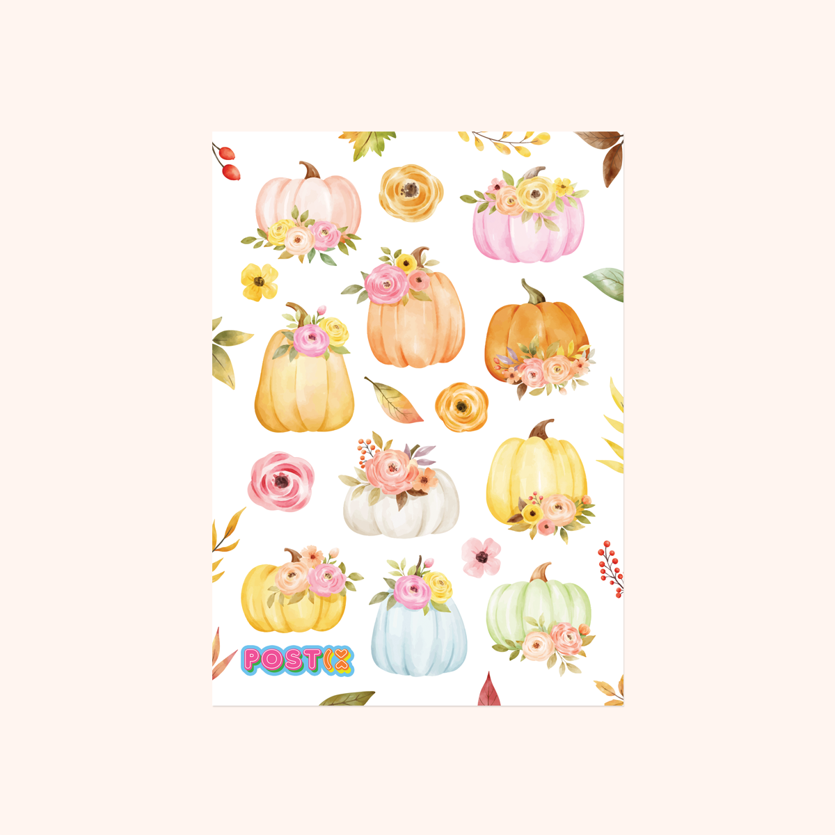 Pumpkin Blooms A6 Washi Sticker Sheet