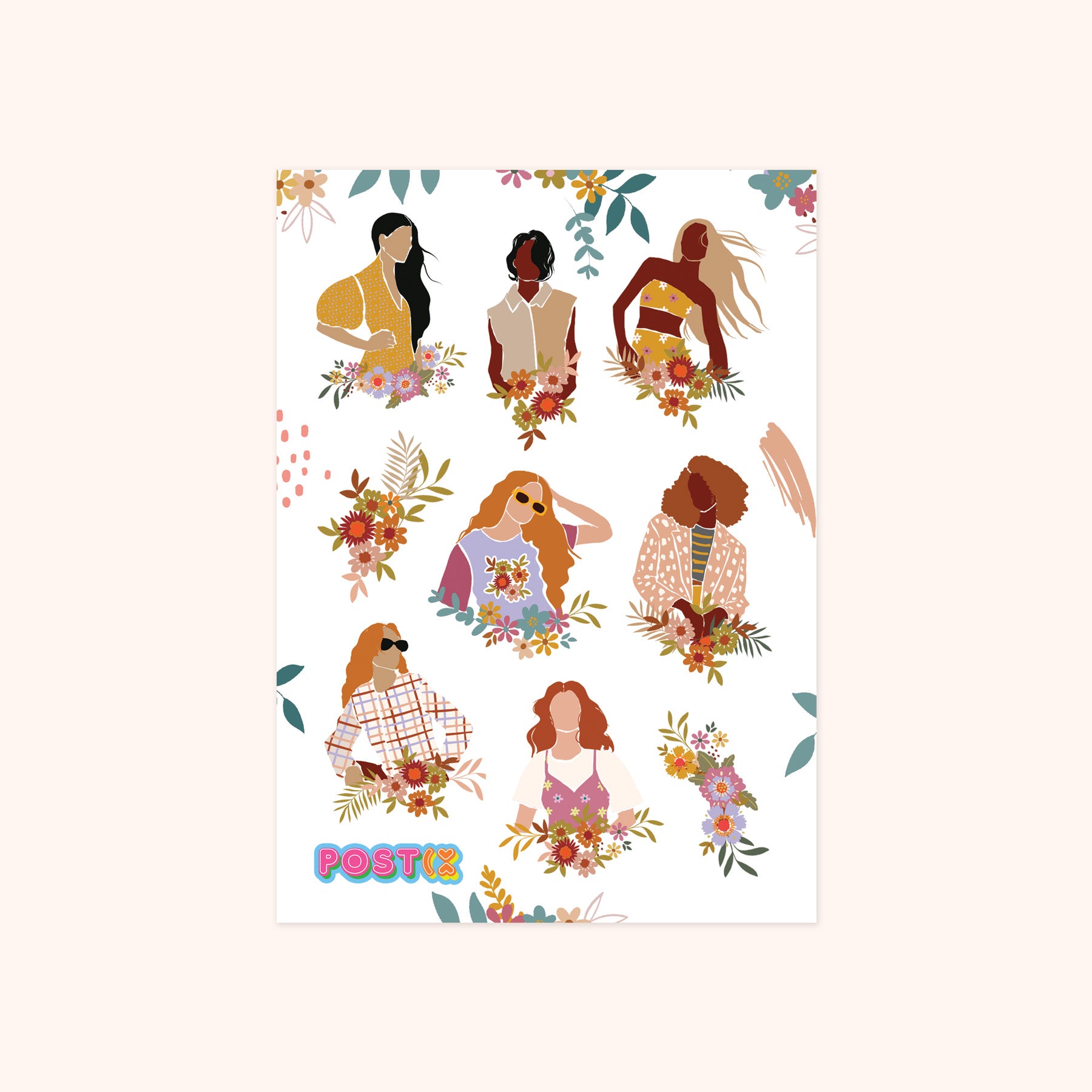 Flower Power Women A6 Sticker Sheet