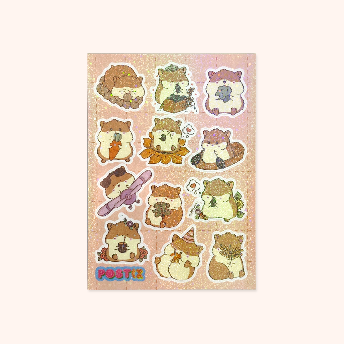 Hamster Days A6 Hologram Sticker Sheet