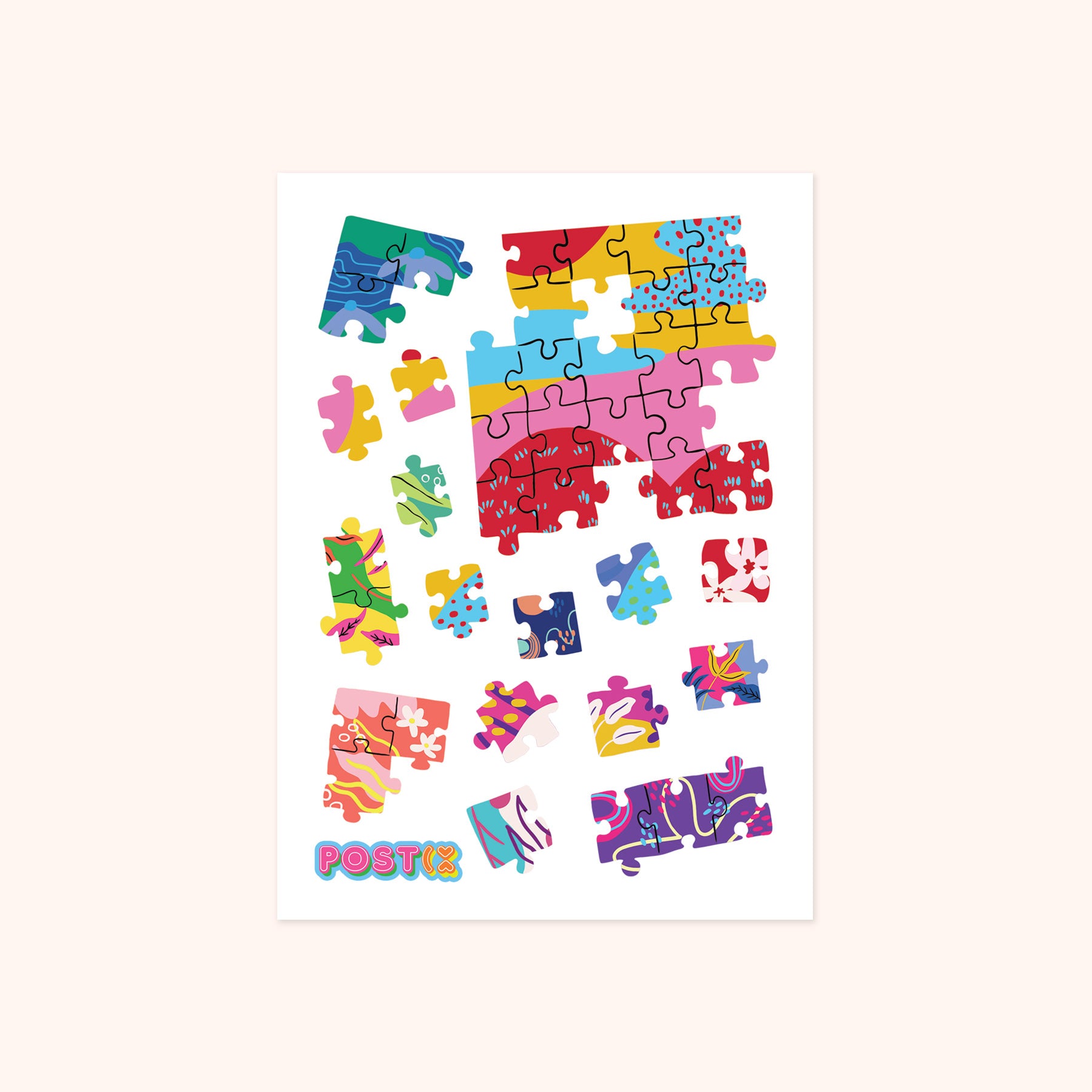 Jigsaw Puzzle Fun A6 Sticker Sheet