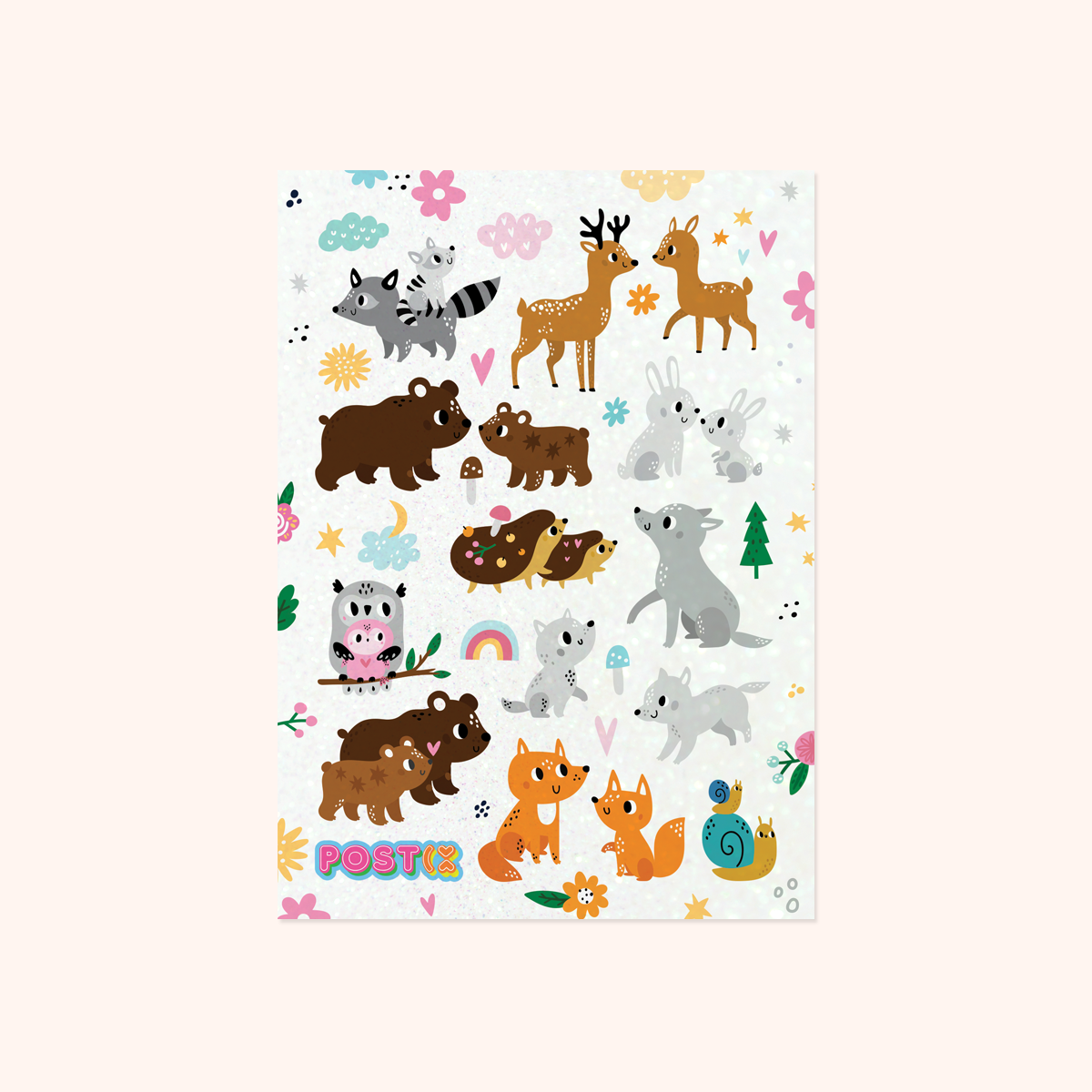 Kinship Creatures A6 Glitter Sticker Sheet