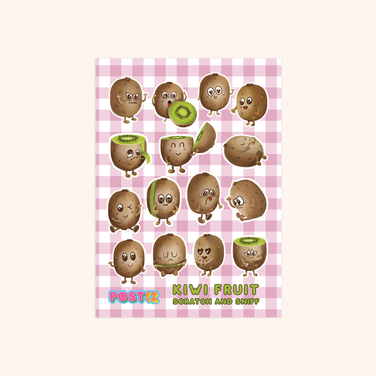 Kiwi Fruit Moods A6 Scratch and Sniff Sticker Sheet