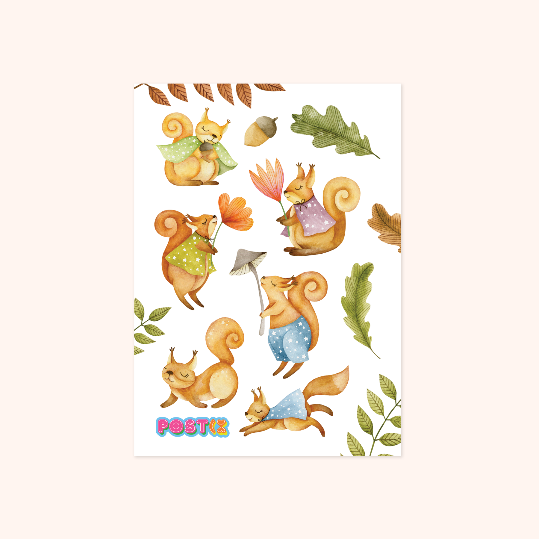 Squirrel Magic A6 Washi Sticker Sheet