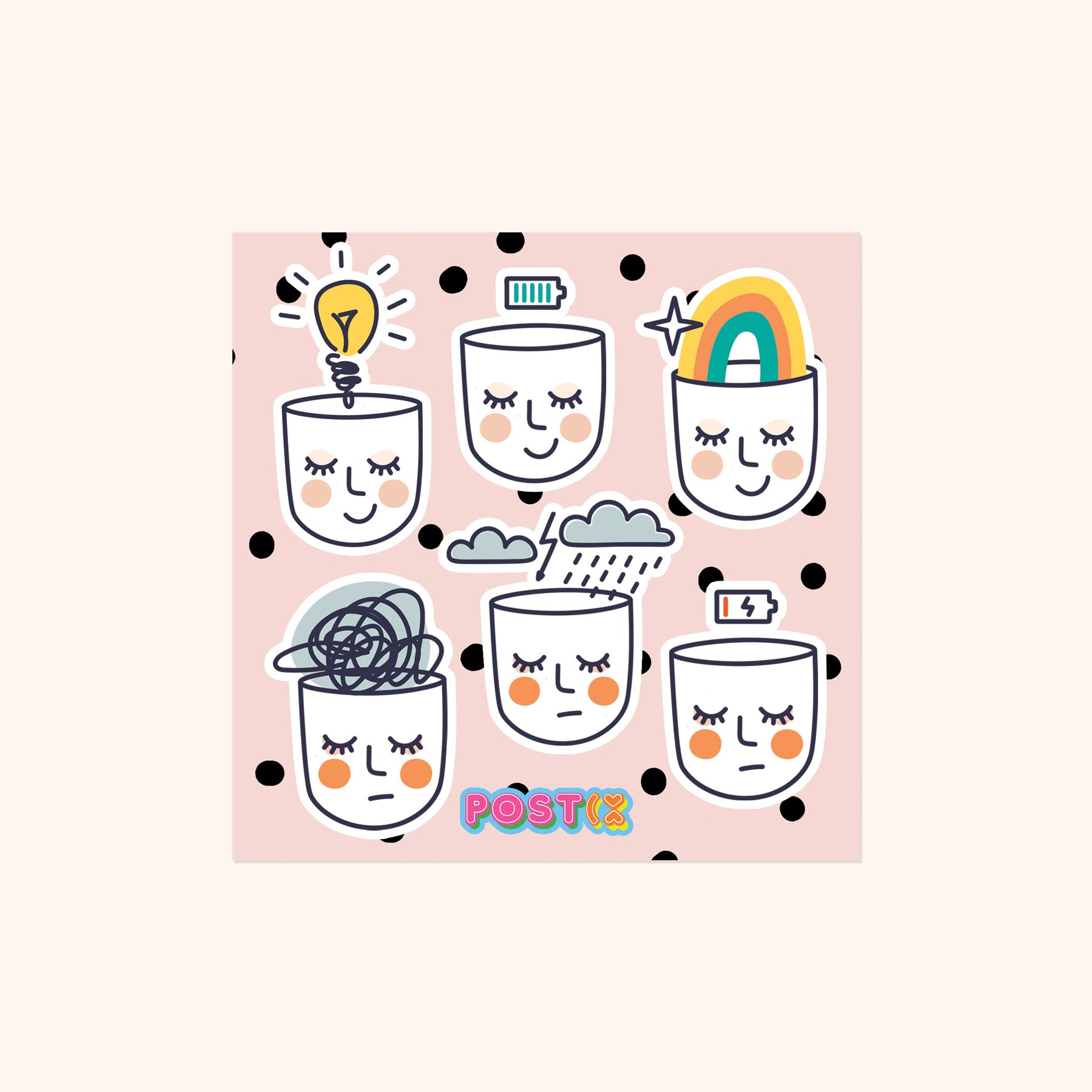 Stickers for positive mental health