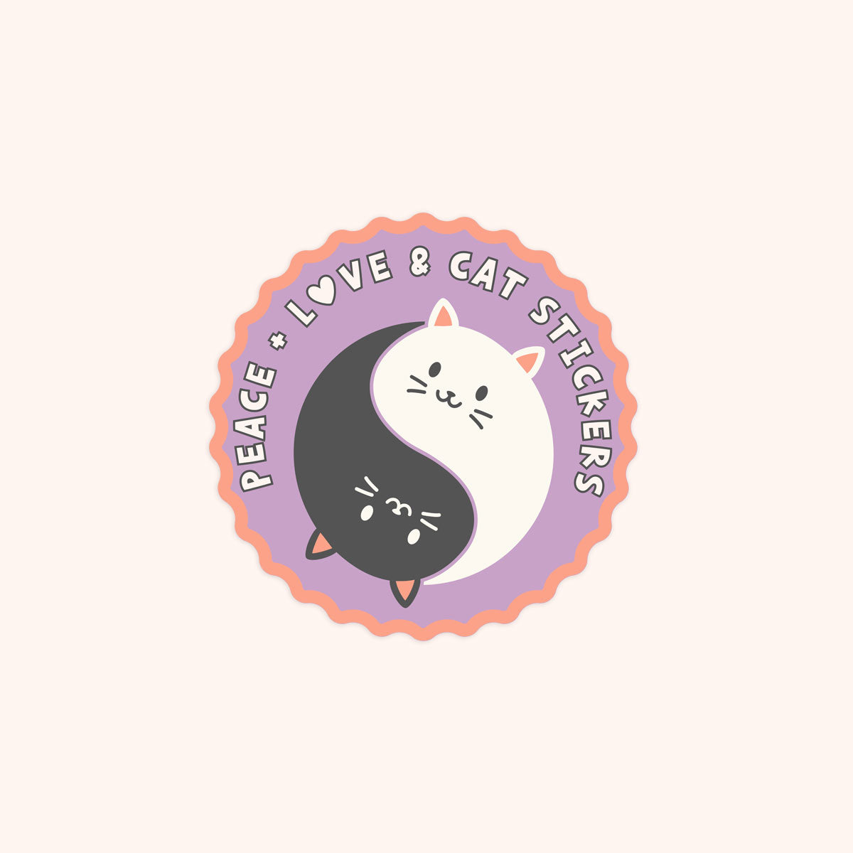 Peace + Love & Cat Sticker
