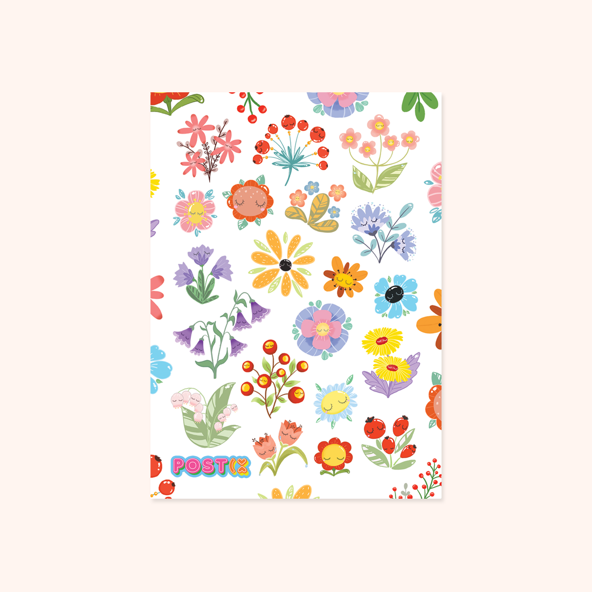 Peaceful Flowers A6 Washi Sticker Sheet