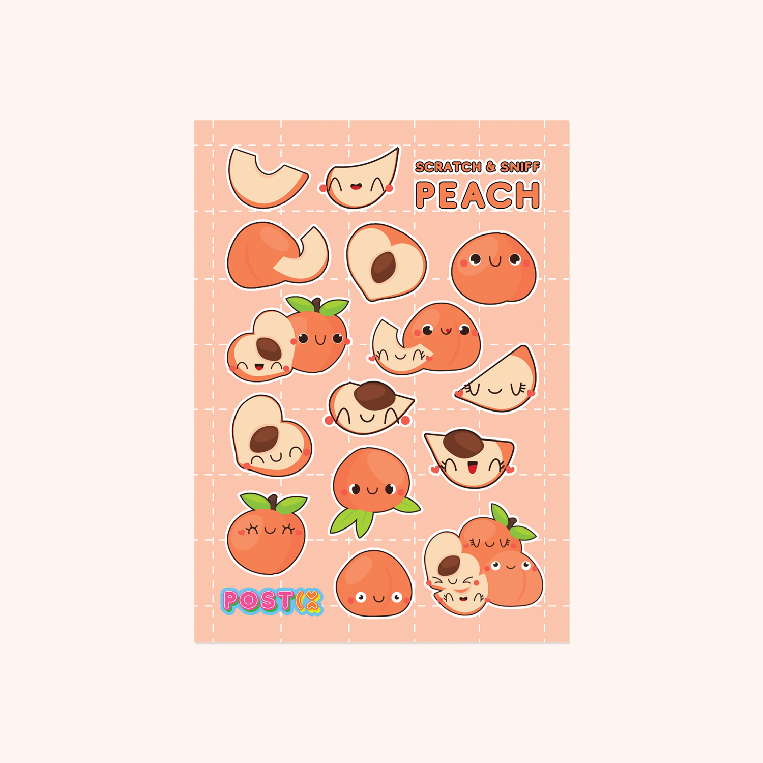 Sweet Peach A6 Scratch and Sniff Sticker Sheet