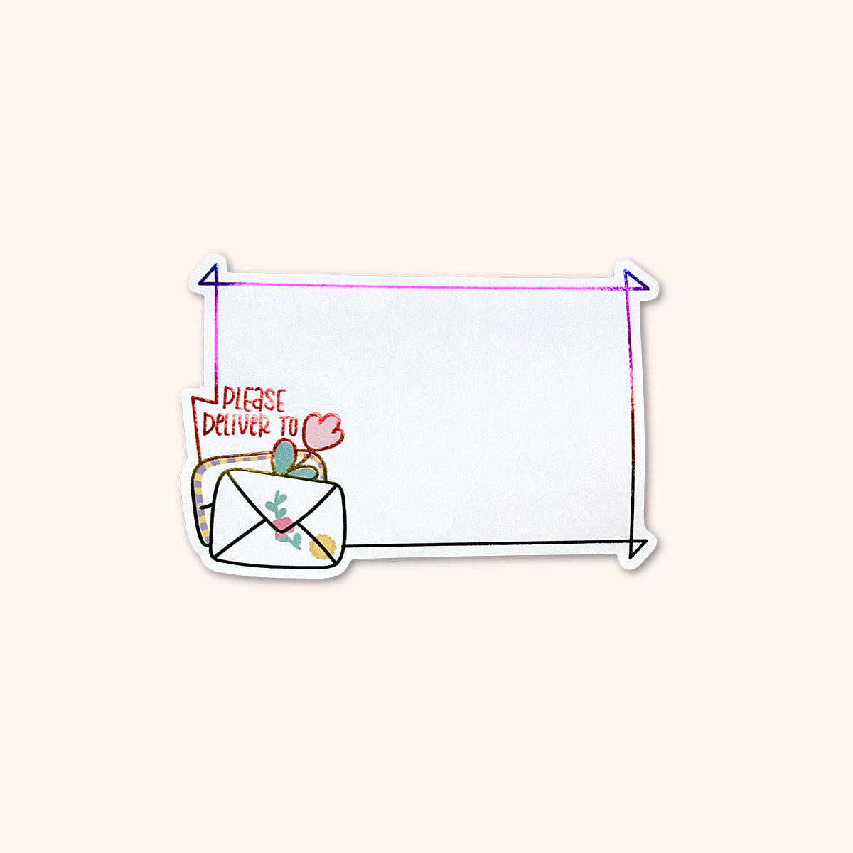 Please Deliver To Rainbow Foil Mail Labels 15 Pack