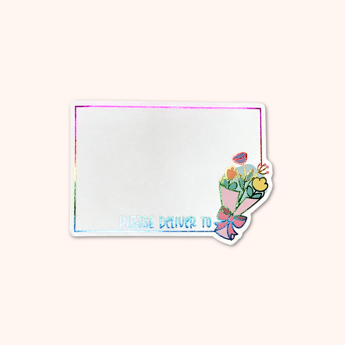 Please Deliver To Rainbow Foil Mail Labels 15 Pack