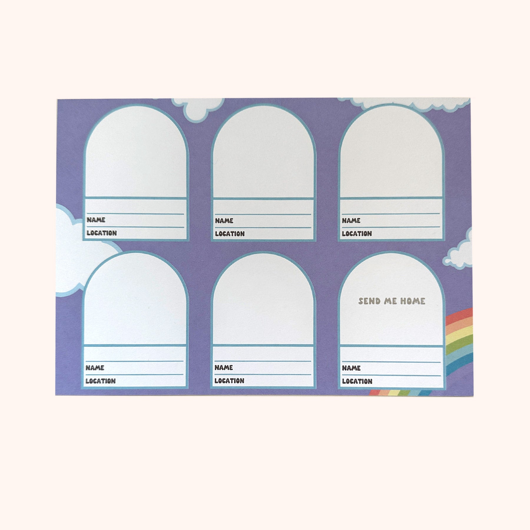 Rainbow Sky Adventures Travelling Sticker Card 5 Pack