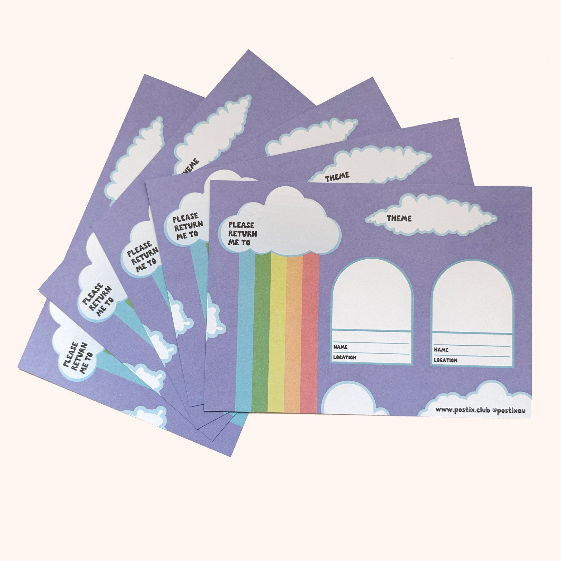 Rainbow Sky Adventures Travelling Sticker Card 5 Pack