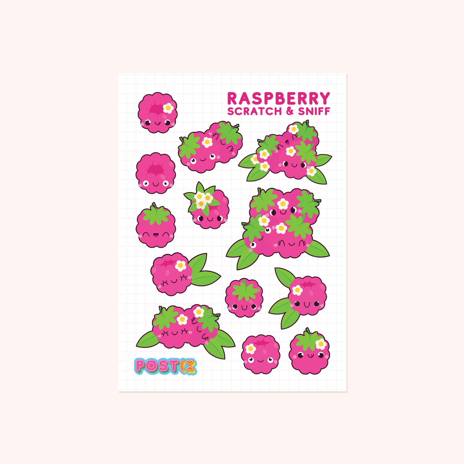 Raspberry Nice A6 Scratch and Sniff Sticker Sheet