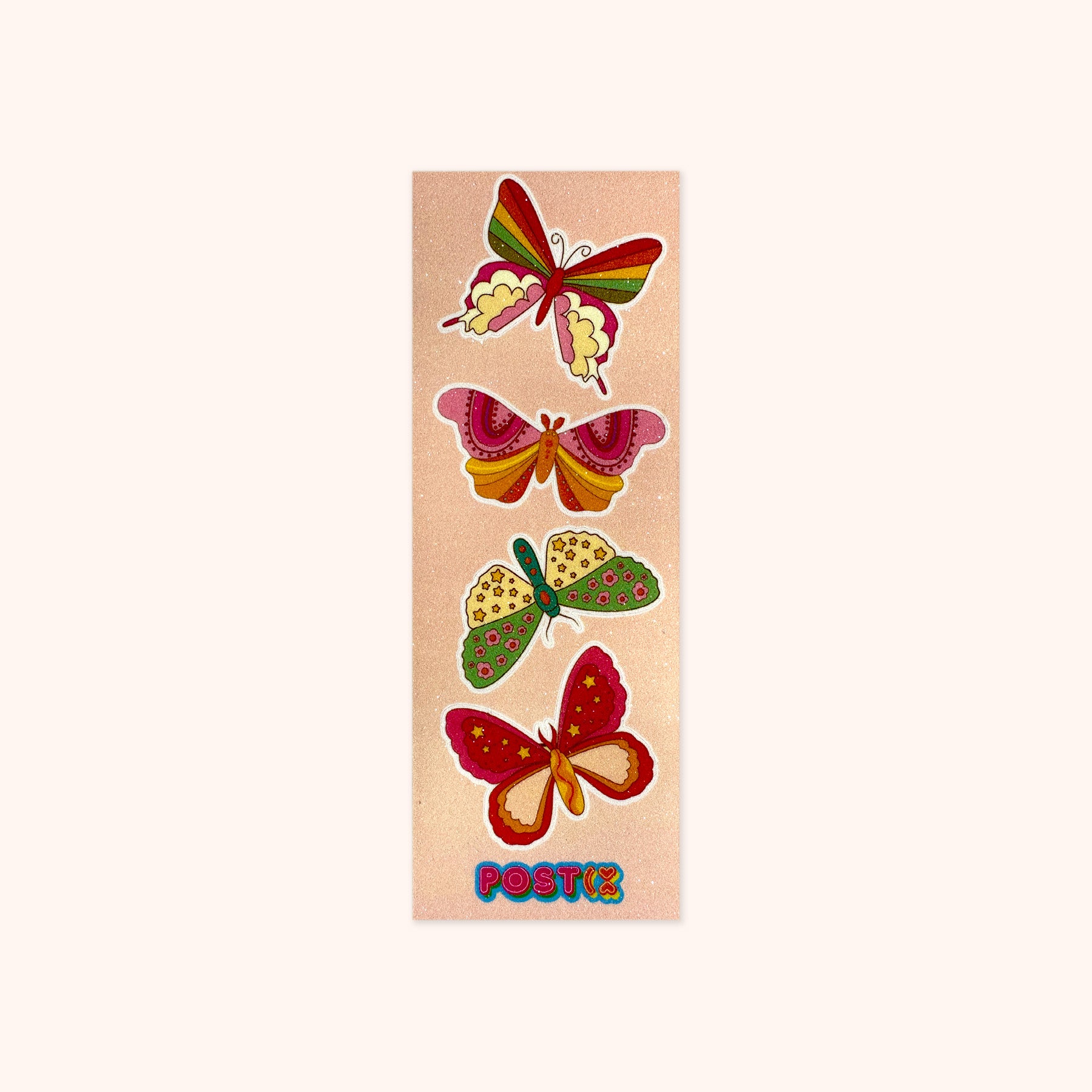 Colourful Wings of Magic Butterflies Glitter Strip Sticker Sheet