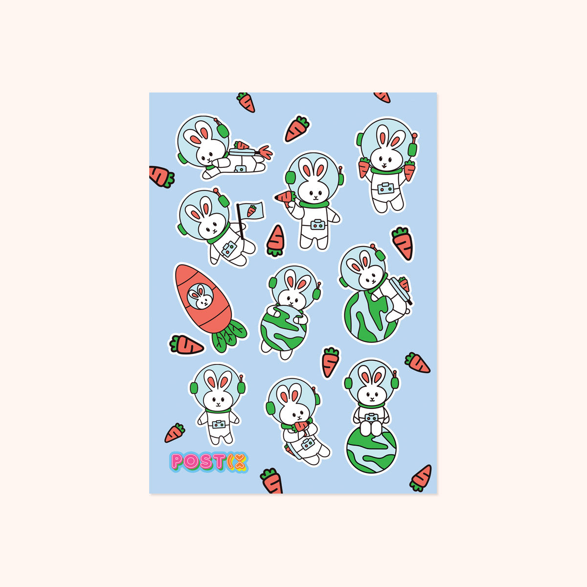 Space Bunnies A6 Sticker Sheet