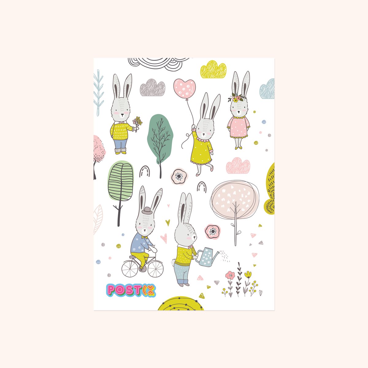 Bunny's Spring Day A6 Sticker Sheet