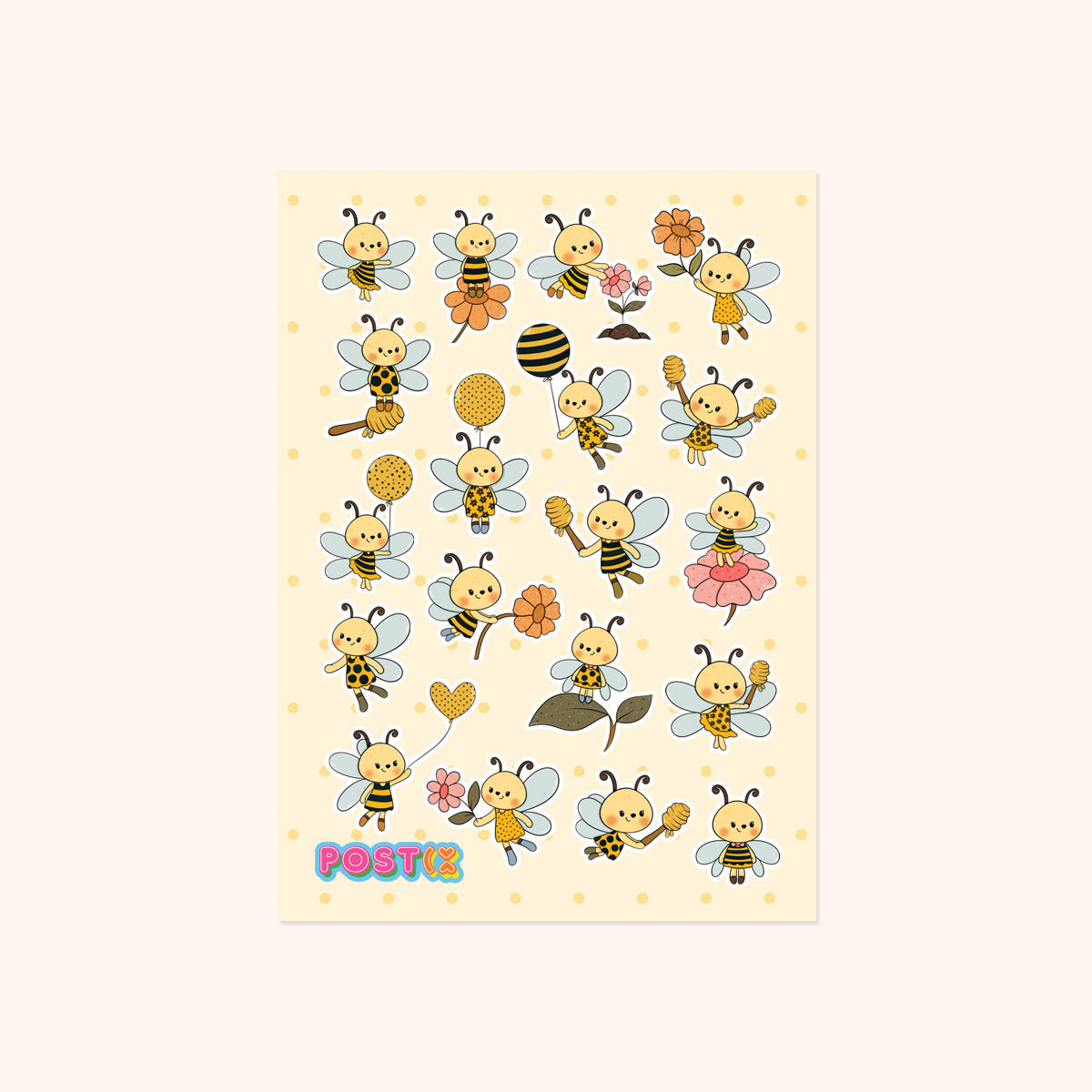 Sweet Bee A6 Sticker Sheet