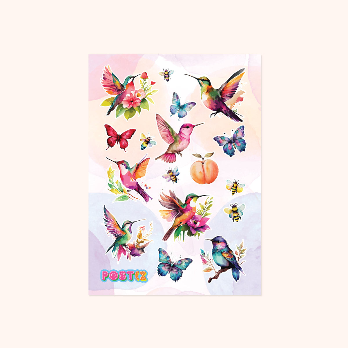 Hummingbirds' Garden A6 Washi Sticker Sheet