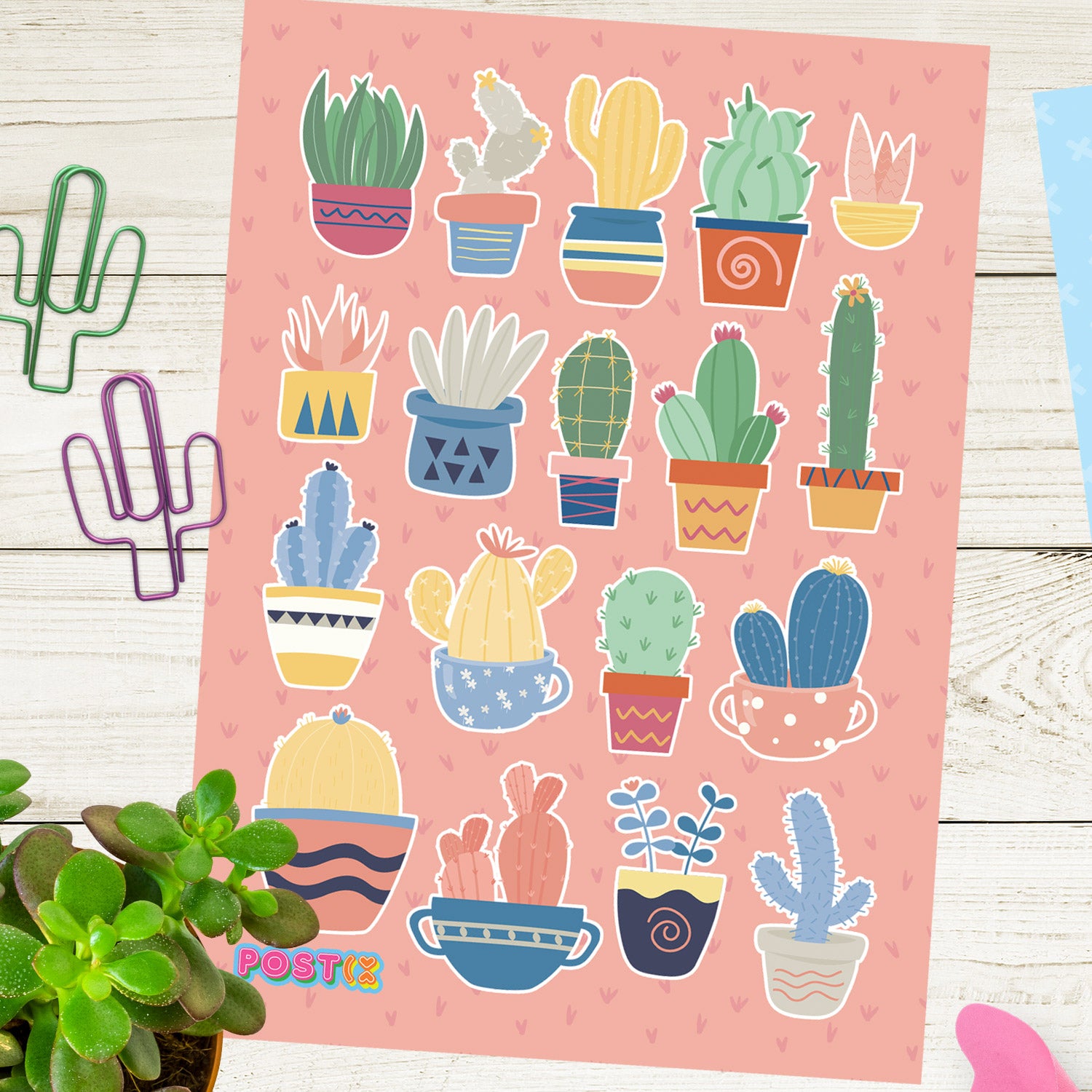 Cactus Collection A6 Sticker Sheet