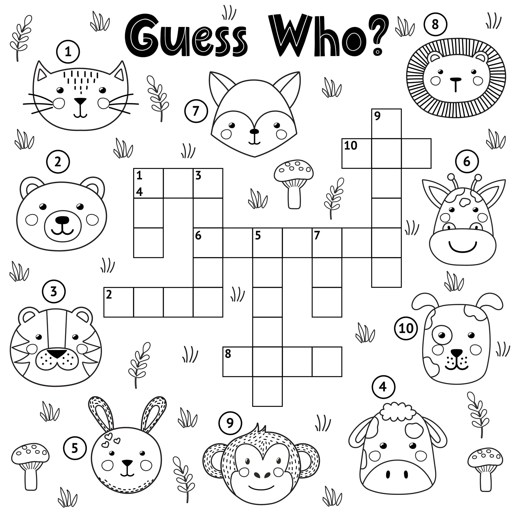 Guess Who? Colouring-in Crossword PDF Download