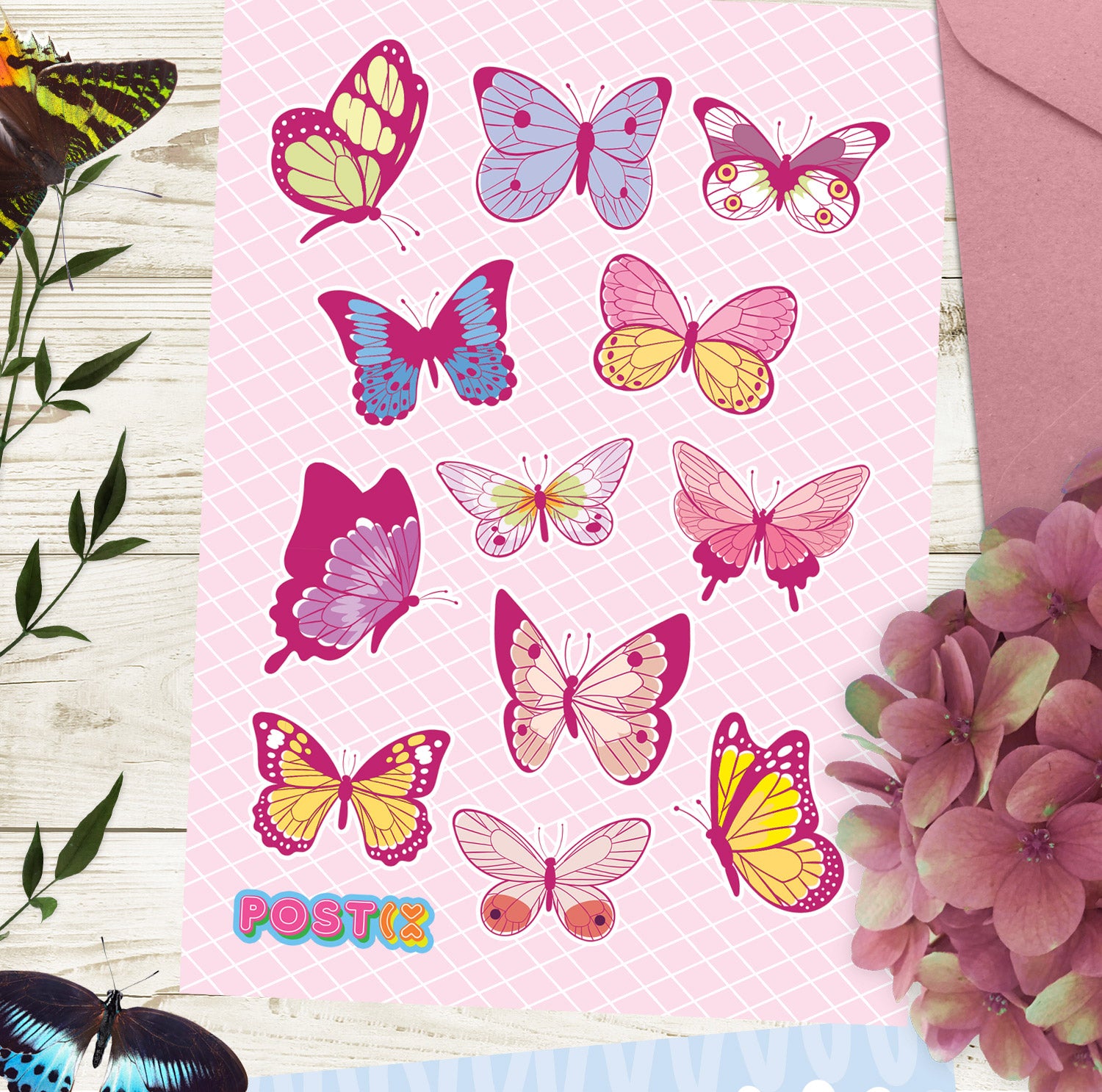 Beautiful Butterflies Eco-Friendly A6 Sticker Sheet