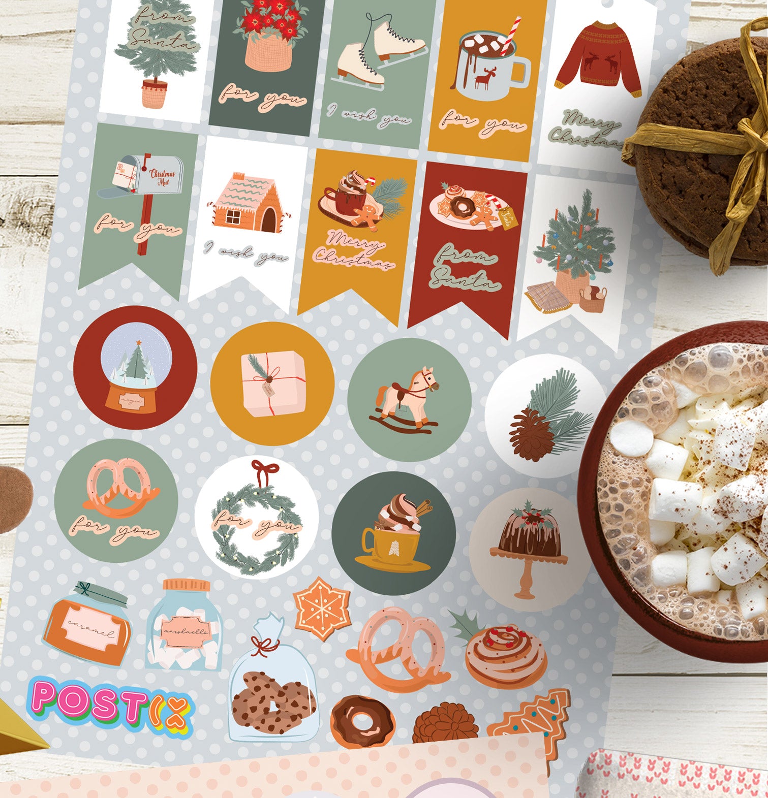 Santa's Sweet Selection A5 Sticker Sheet