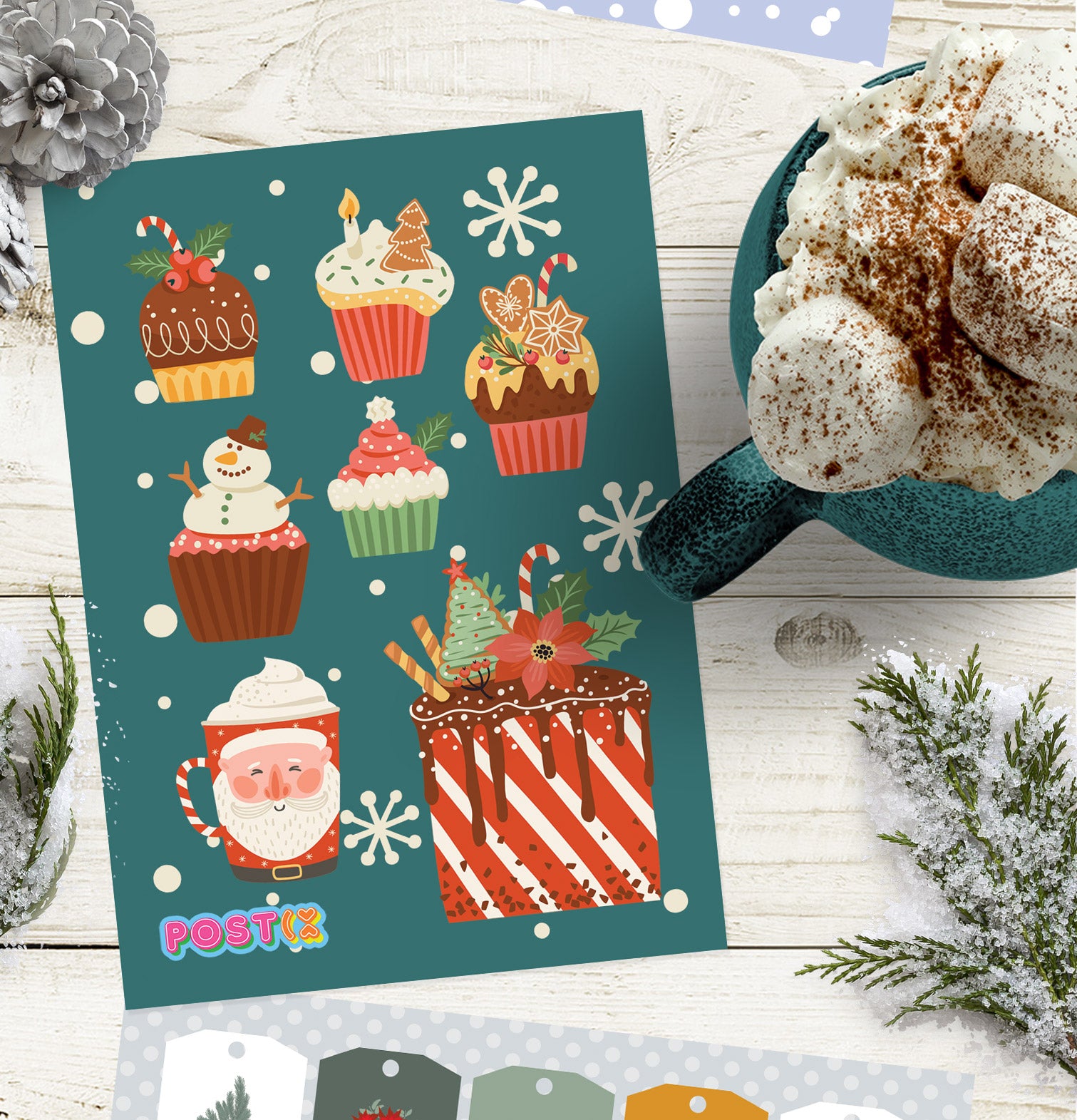 Christmas Sweeties A7 Sticker Sheet