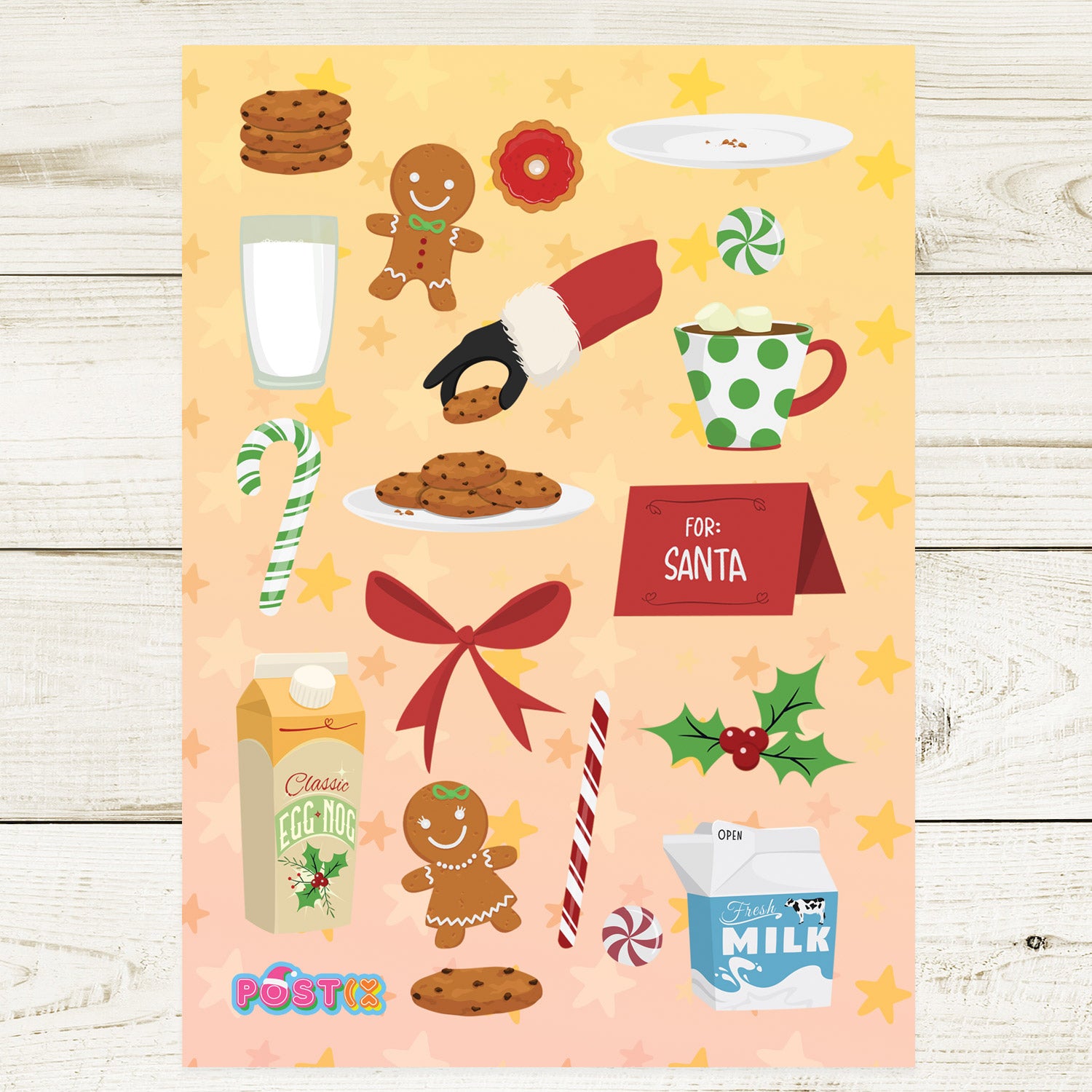 Santa's Snacks A6 Sticker Sheet