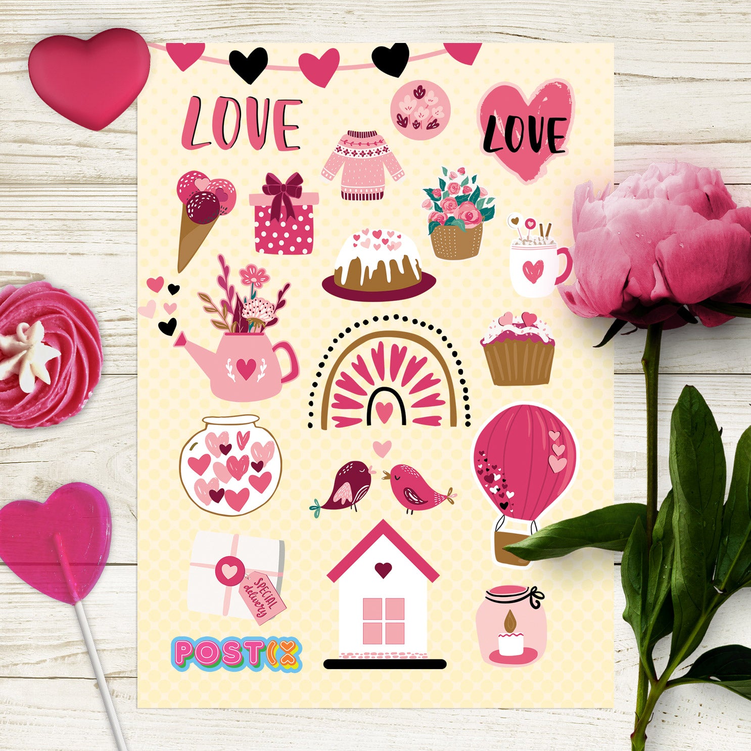 The Sweetest Love A6 Sticker Sheet