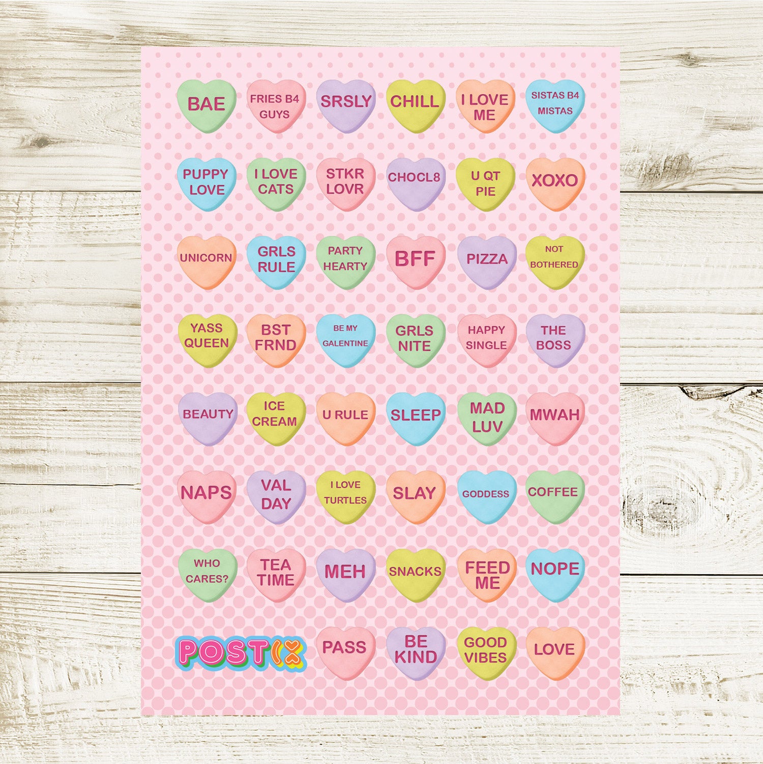 Love Candies A6 Sticker Sheet