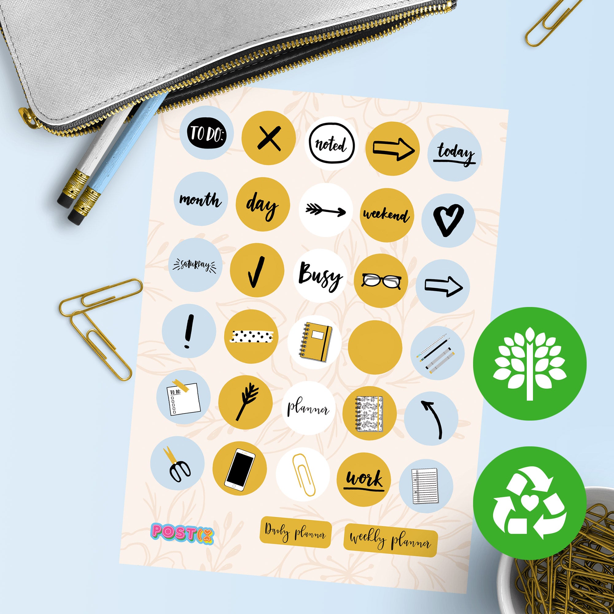 Organised Chic Eco-Friendly A6 Sticker Sheet