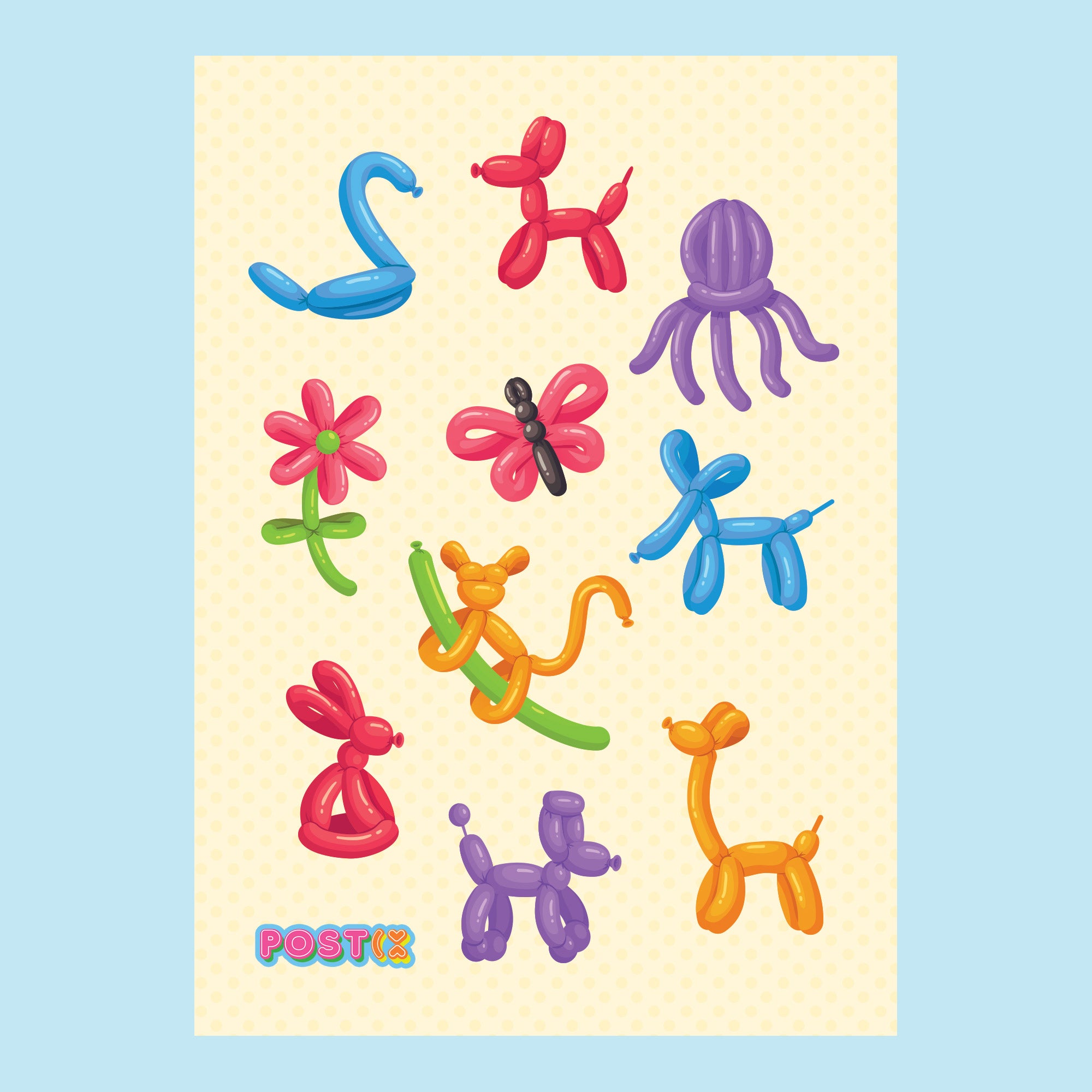 Party Animals A6 Sticker Sheet